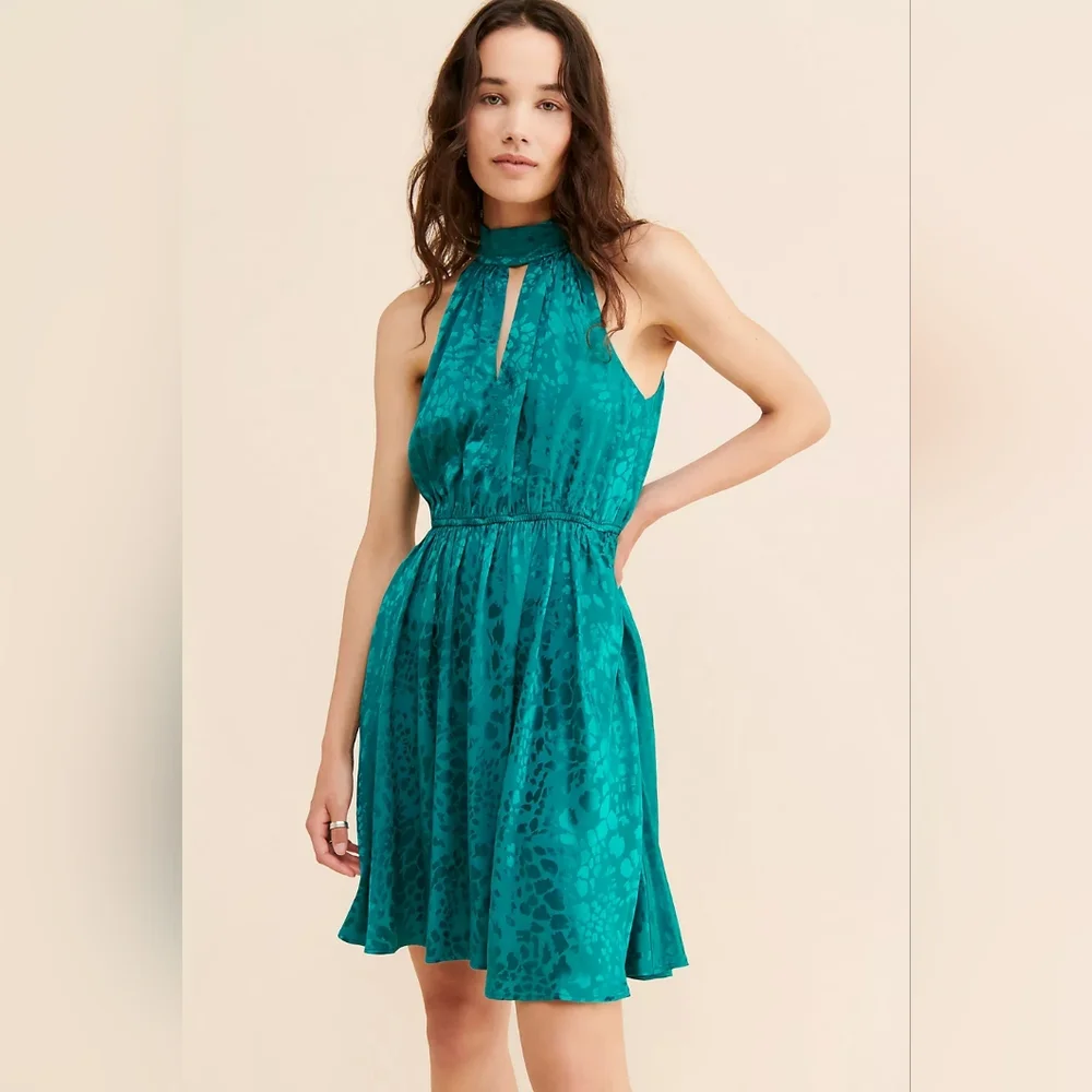 Anthropologie Halter Neck Mini Dress Size M NWOT * - Picture 3 of 15